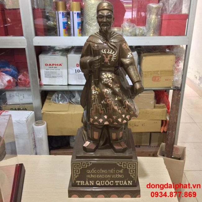 Bán tượng trần quốc tuấn khảm bạc