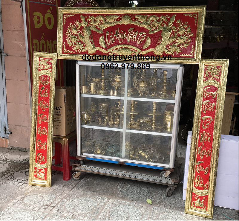 liễn thờ cửu huyền thất tổ bằng đồng giá bộ hoành phi cửu huyền thất tổ