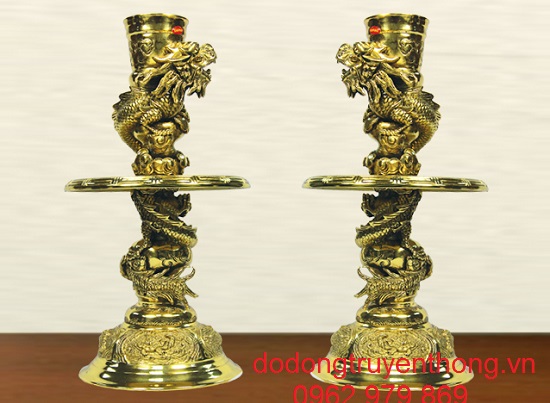 cặp chân nến đại phát 4D cao cấp chân nến rồng cuốn của đại phát