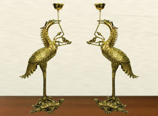 hạc cao 50 cm thờ gia tiên hạc đồng đại phát thờ gia tiên