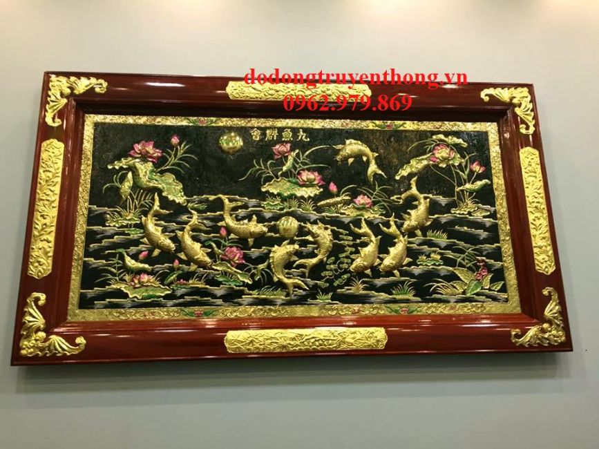 tranh đồng cửu ngư vọng nguyệt