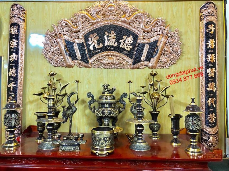 Bộ đỉnh đồng thờ cúng giả cổ