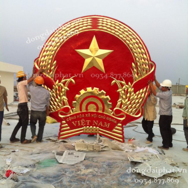 quốc huy bằng đồng 3m